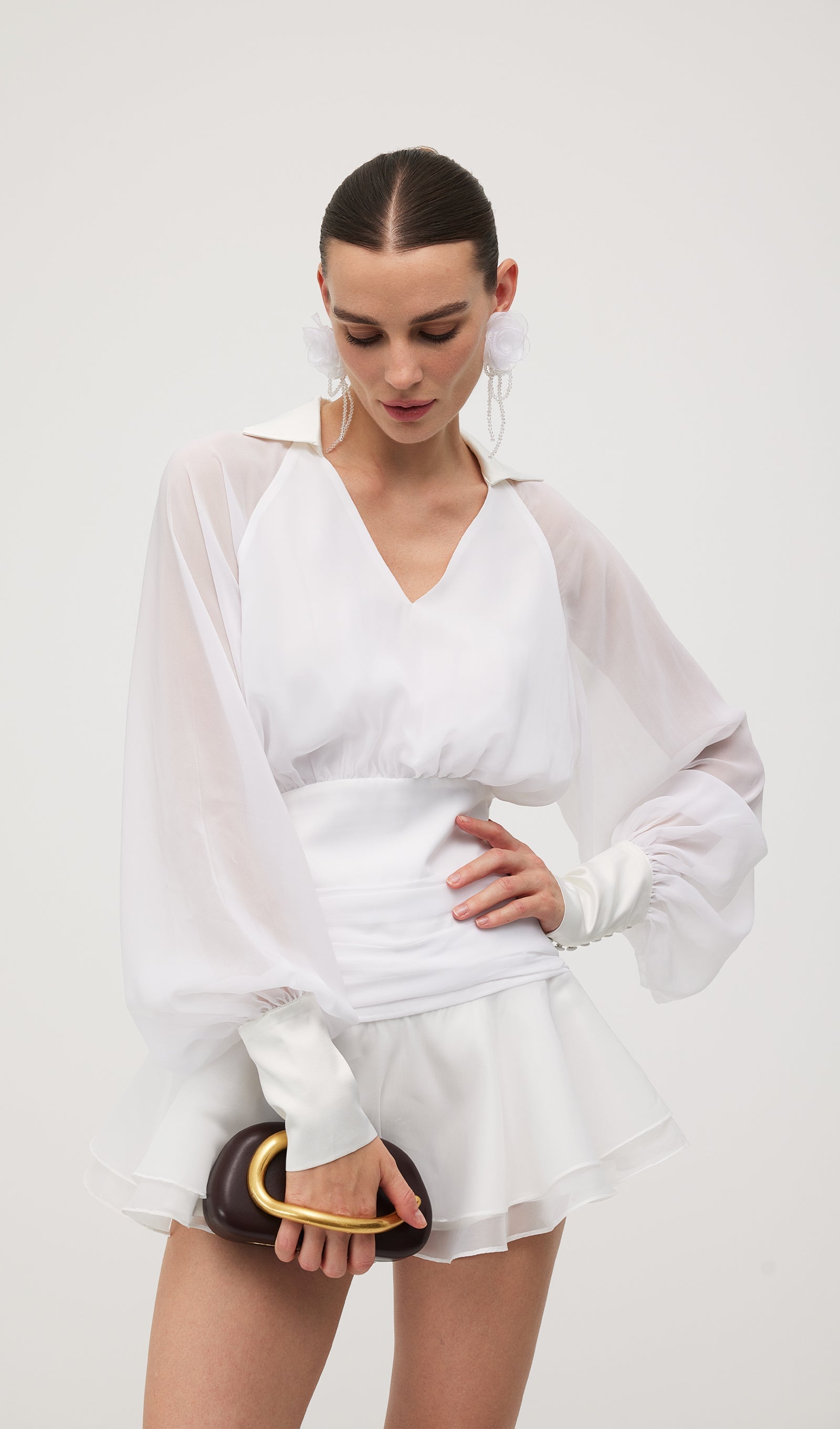 Bella Lantern Sleeve Mini Dress