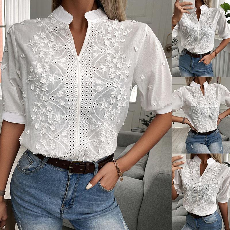 Top White on white Floral Design