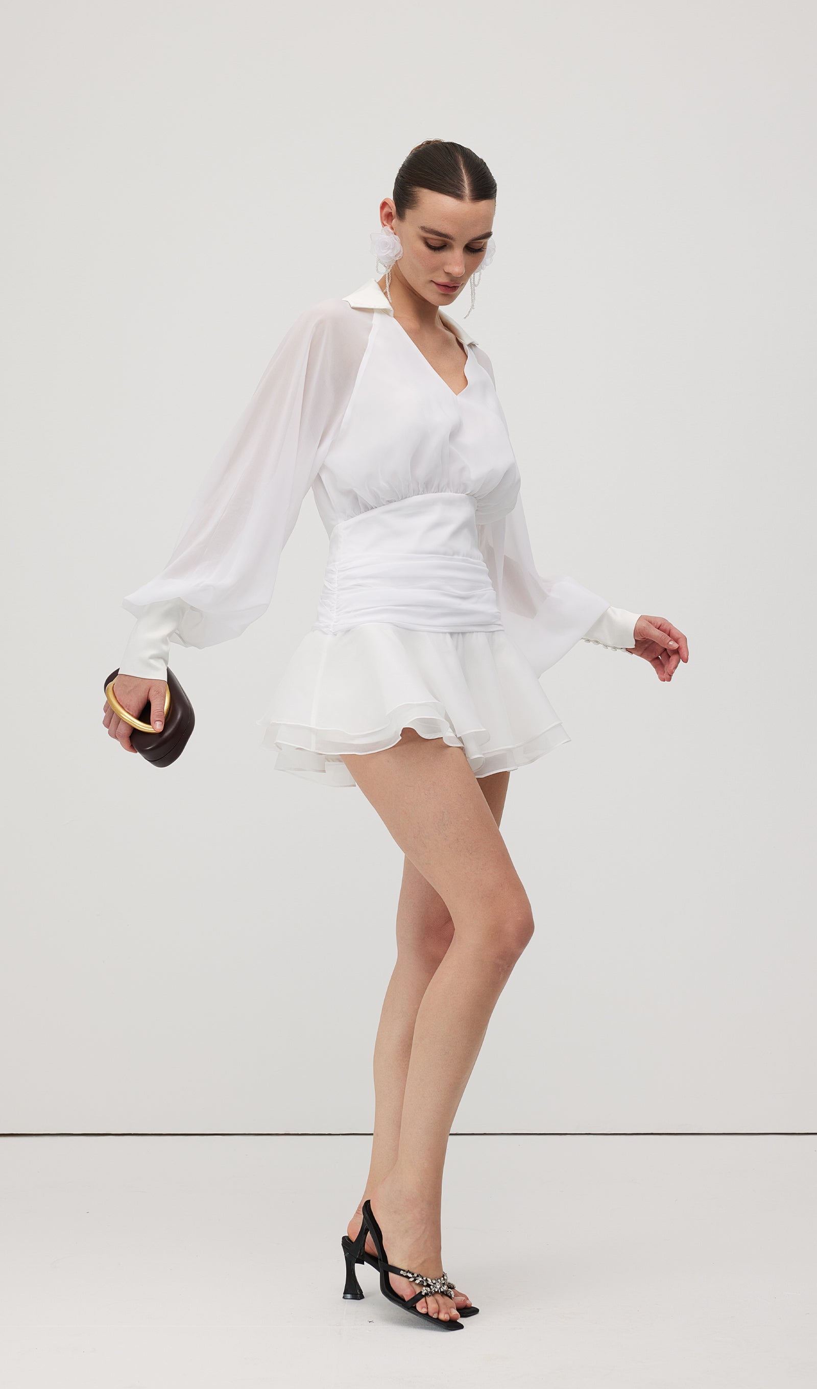 Bella Lantern Sleeve Mini Dress