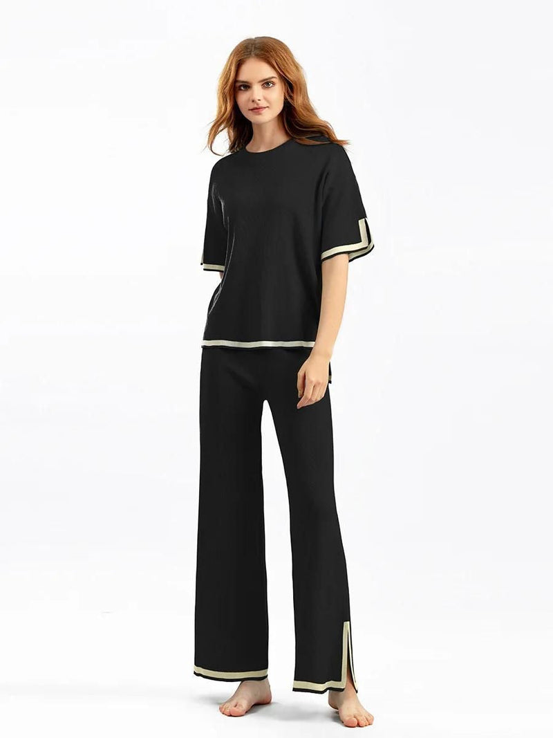 Charlotte - Elegant Ice Short Sleeve Co-Ord Set