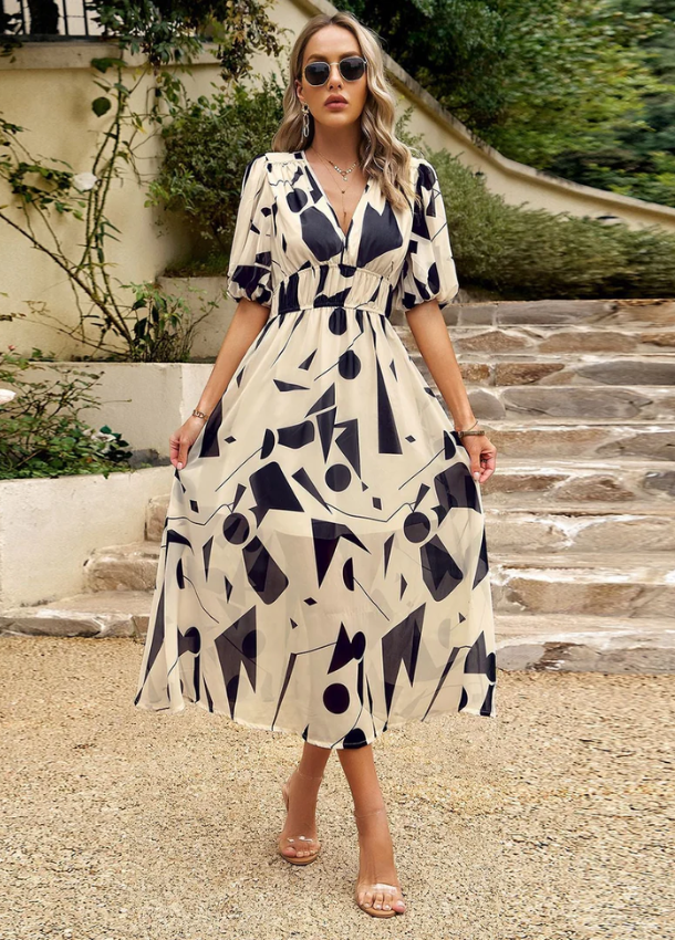 Merlin | Flattering Floral Midi Dress