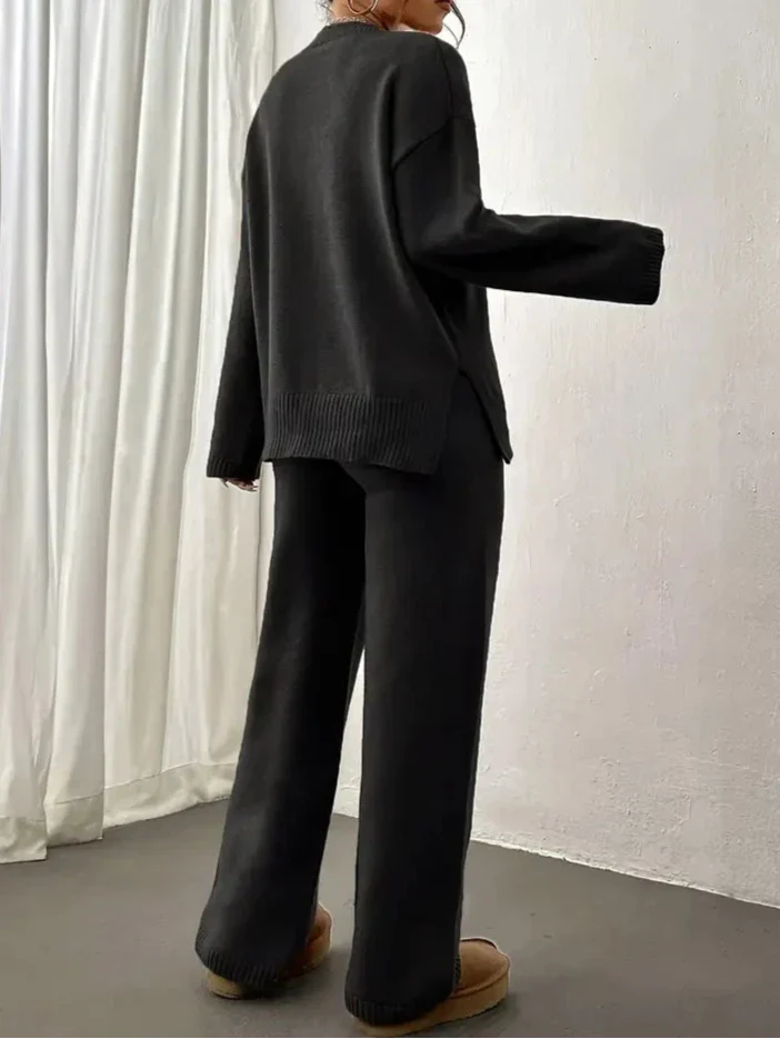 Linda - Warm Ribbed Casual Pantsuit