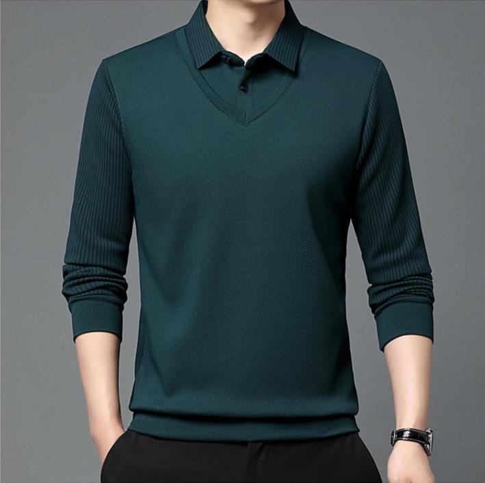 Julian - Elegant Striped Collar Two Piece Shirt