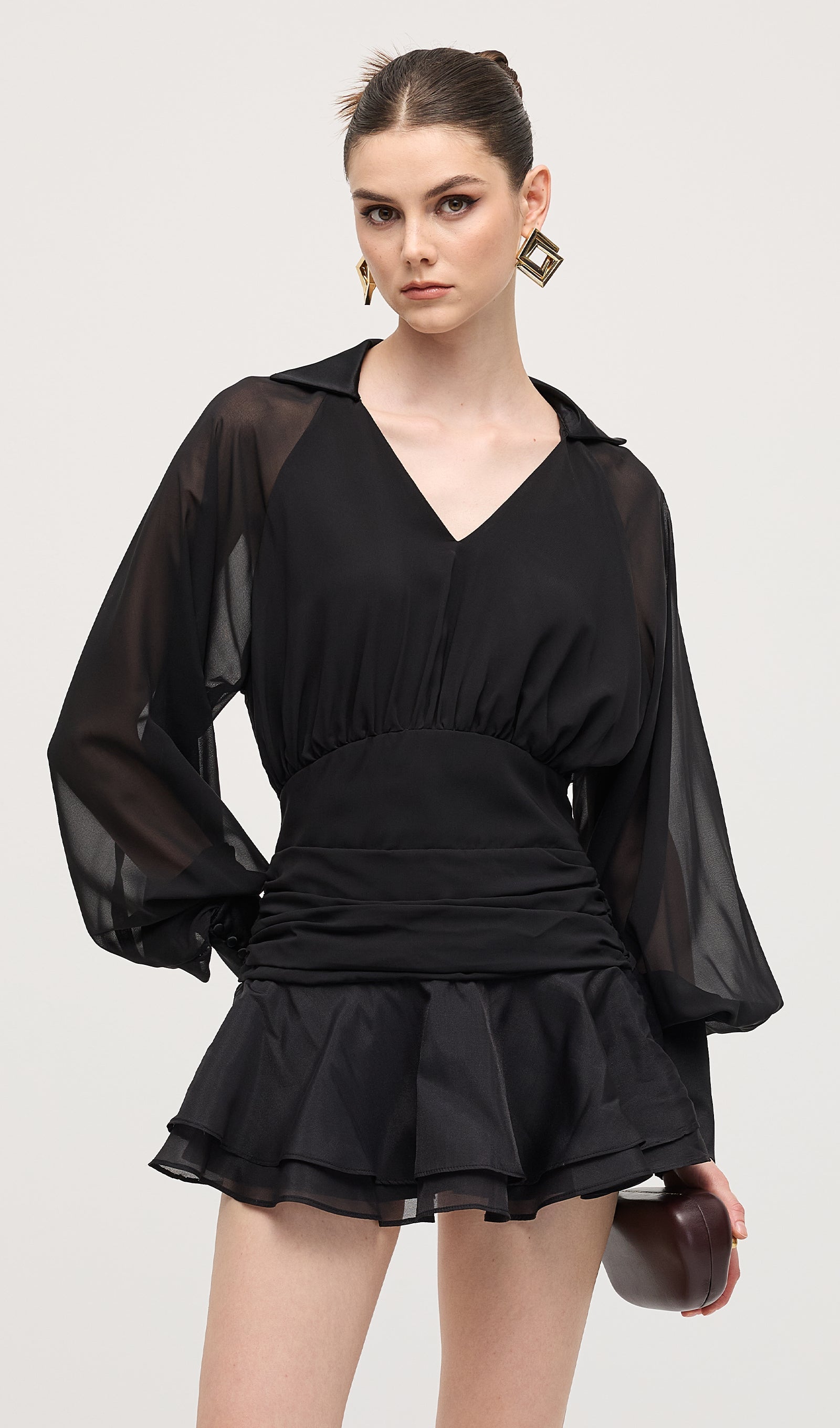 Bella Lantern Sleeve Mini Dress