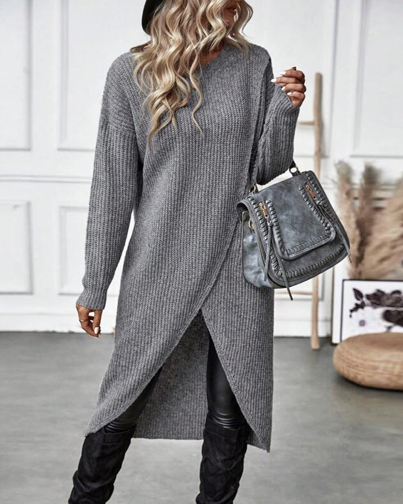 Addison - Comfortable Irregular Style Sweater Dress
