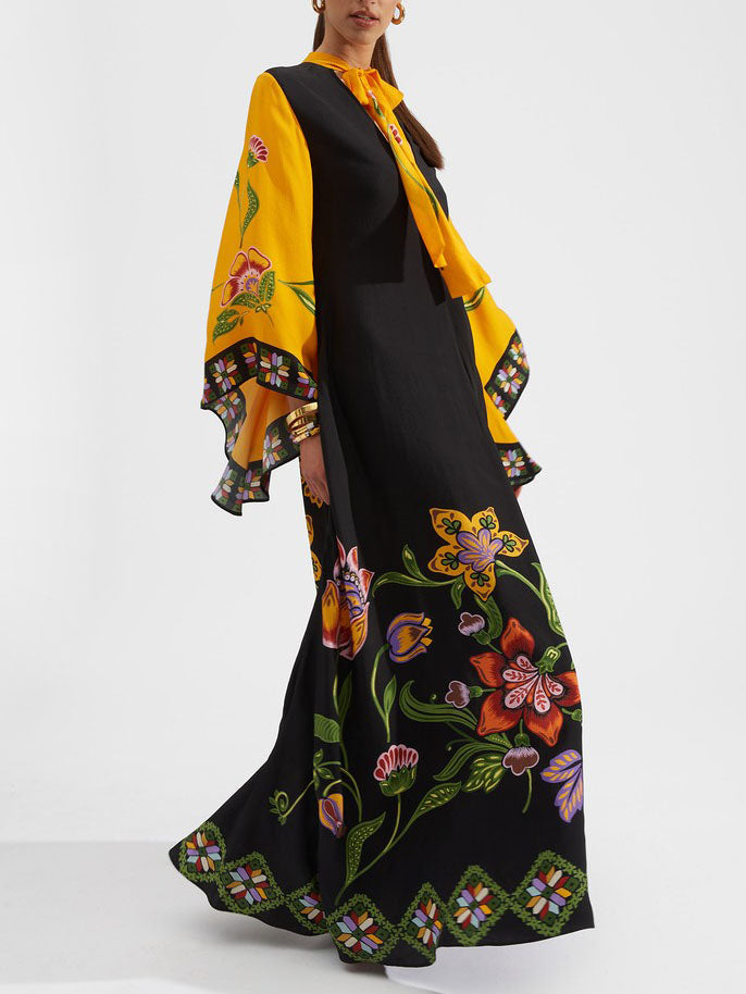 Haana Sunshine Floral Print Flowing Maxi Dress