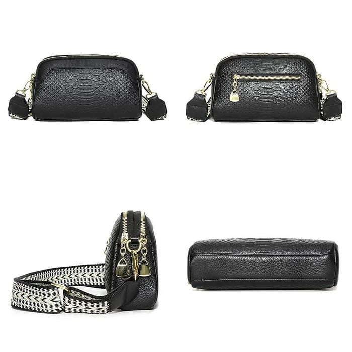 Olivia Elegant Allure | Croc-Pattern Mini Crossbody Bag
