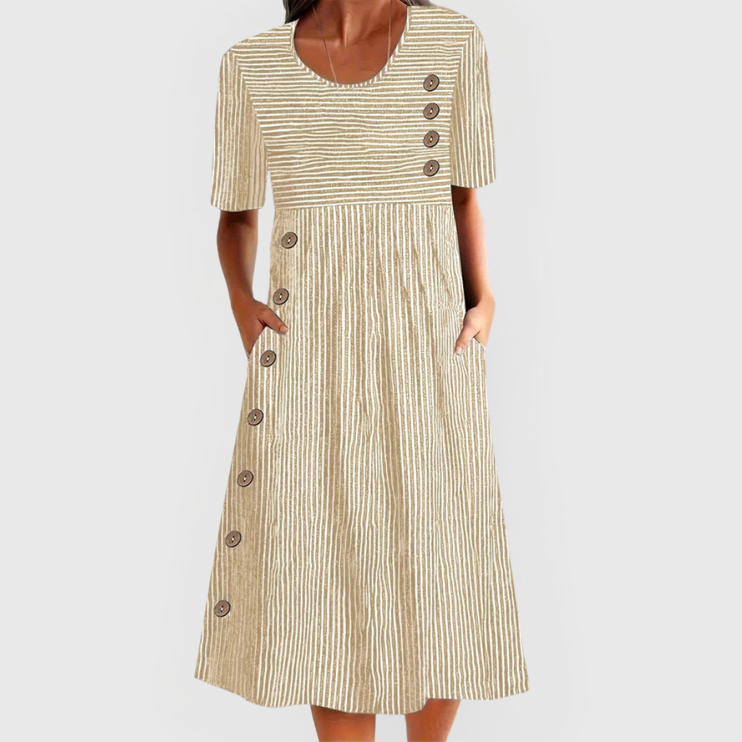 Doro Striped Midi Dress