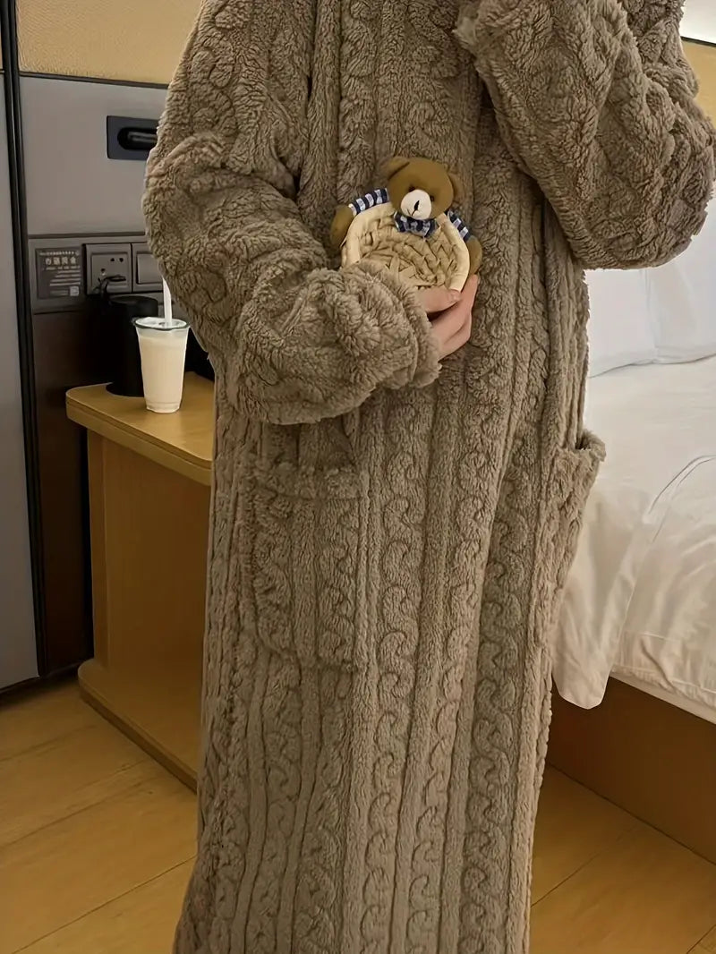 Abigail - Jacquard Soft Fleece Winter Dress