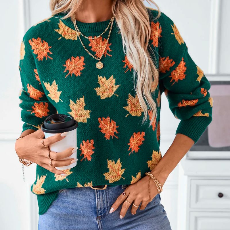 Fall - Comfortable Leaf Style Sweater