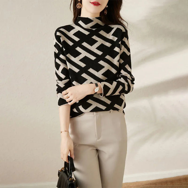 Helenor - Elegant, Geometric, Comfortable Sweater
