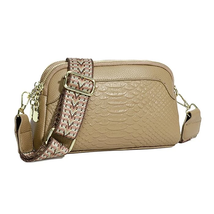 Olivia Elegant Allure | Croc-Pattern Mini Crossbody Bag