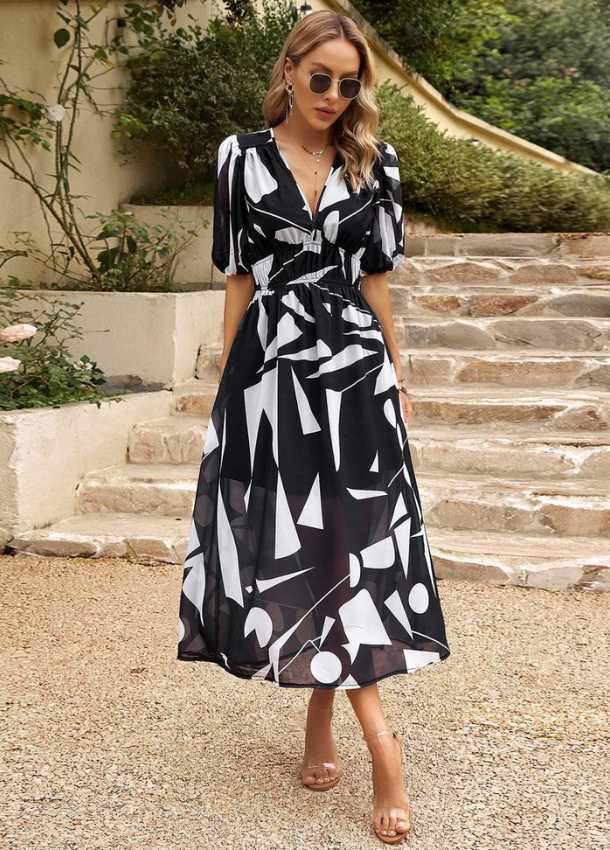 Merlin | Flattering Floral Midi Dress