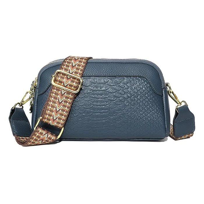 Olivia Elegant Allure | Croc-Pattern Mini Crossbody Bag