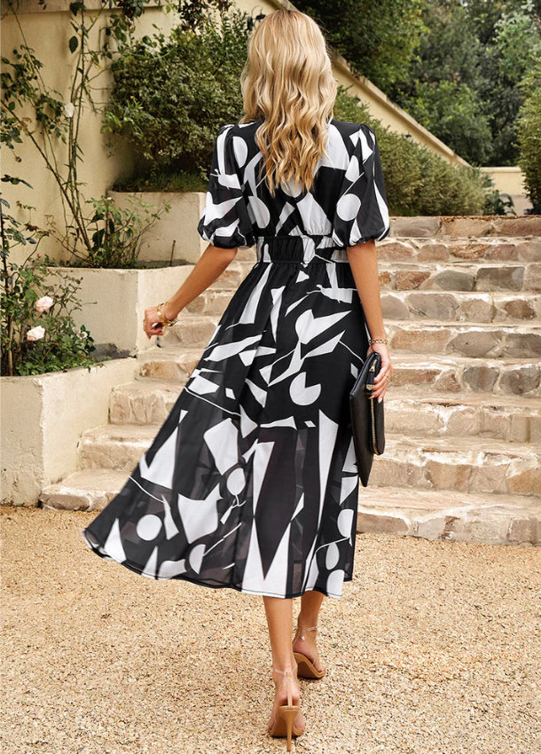 Merlin | Flattering Floral Midi Dress