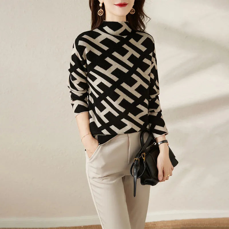 Helenor - Elegant, Geometric, Comfortable Sweater