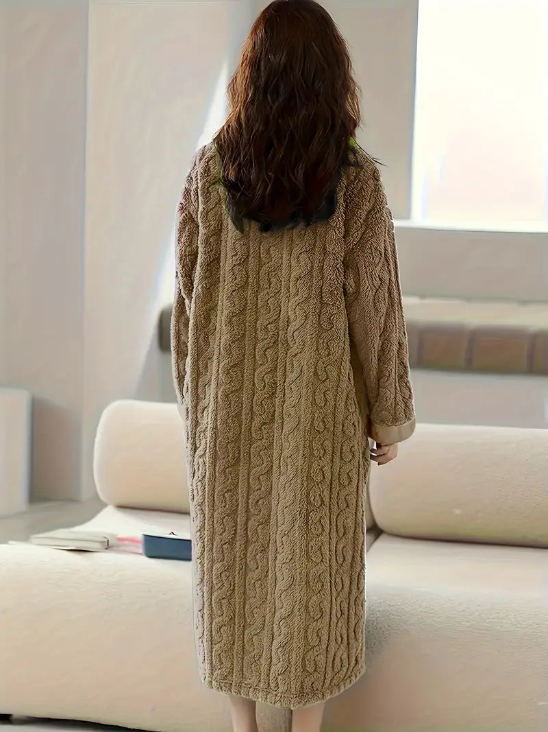Abigail - Jacquard Soft Fleece Winter Dress