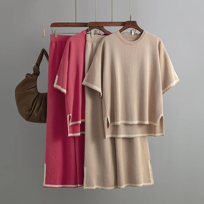 Charlotte - Elegant Ice Short Sleeve Co-Ord Set
