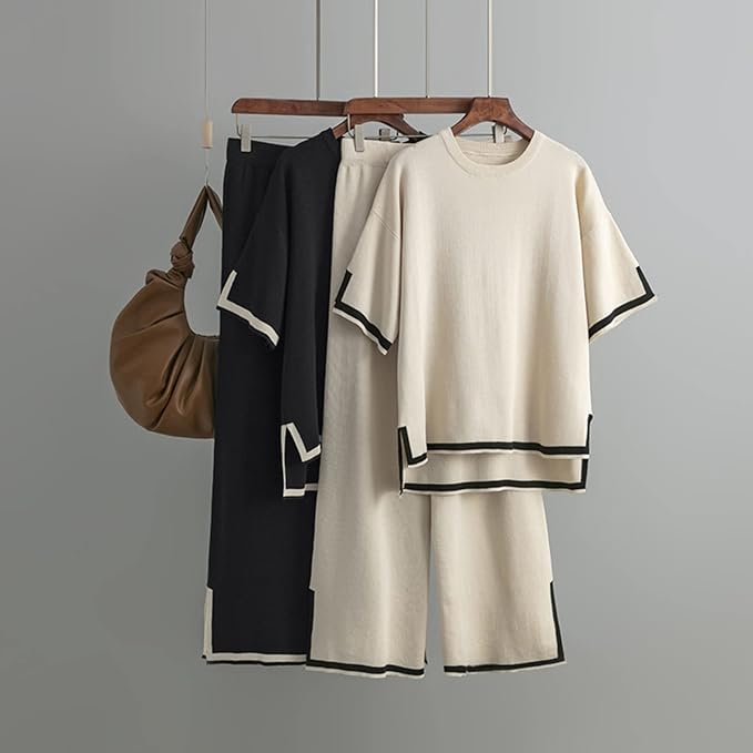 Charlotte - Elegant Ice Short Sleeve Co-Ord Set