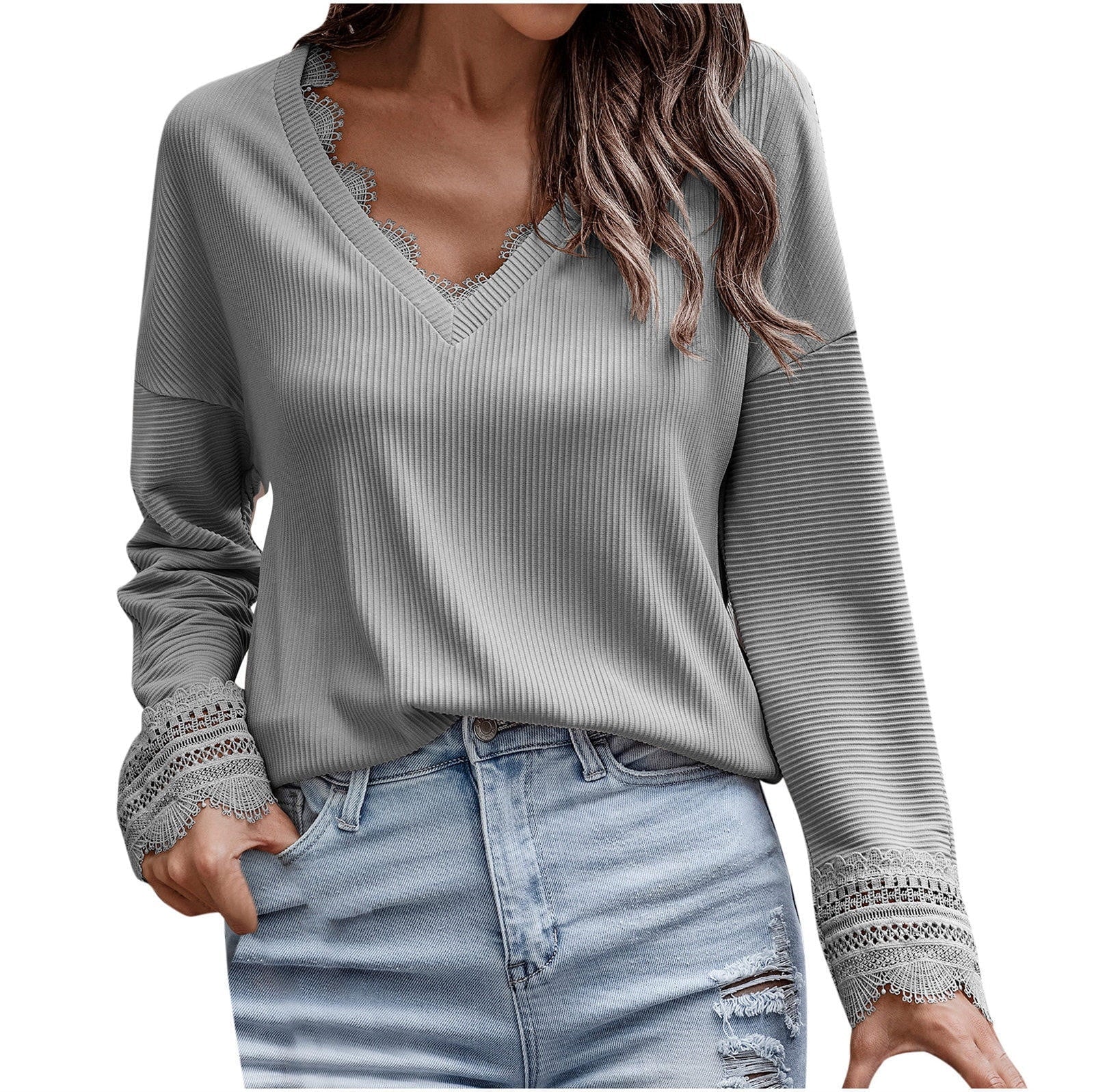 Nina - Stylish V-Neck Long-Sleeved Sweater