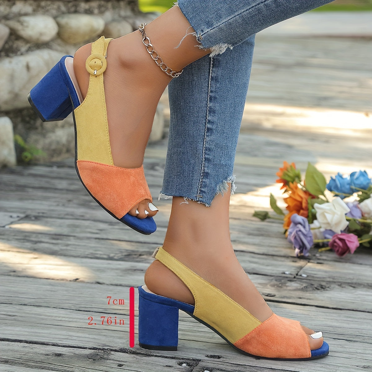 Zuri Colorblock Slingback Heels