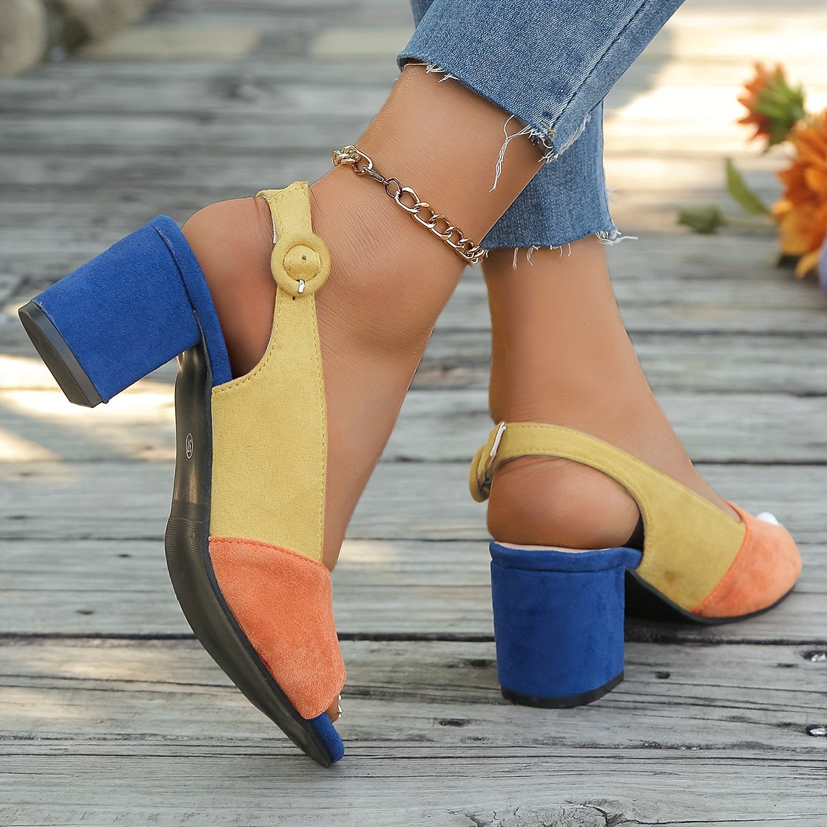 Zuri Colorblock Slingback Heels
