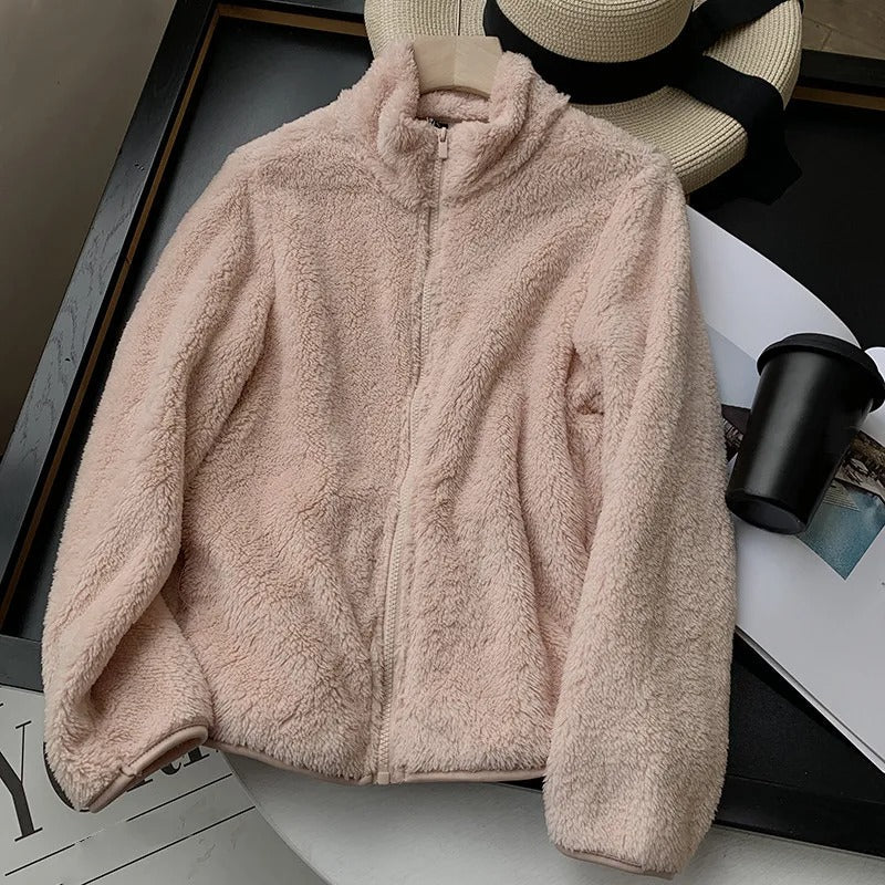 Riley - Cozy Teddy Coat With Zipper