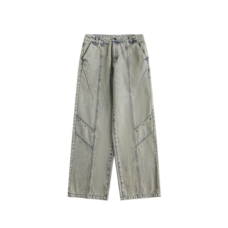 Retro Washed Jeans - Vintage Style and Modern Comfort