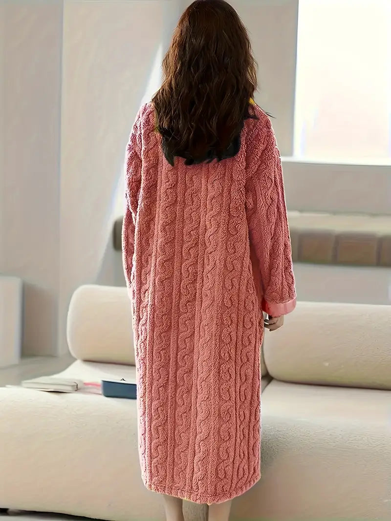 Abigail - Jacquard Soft Fleece Winter Dress
