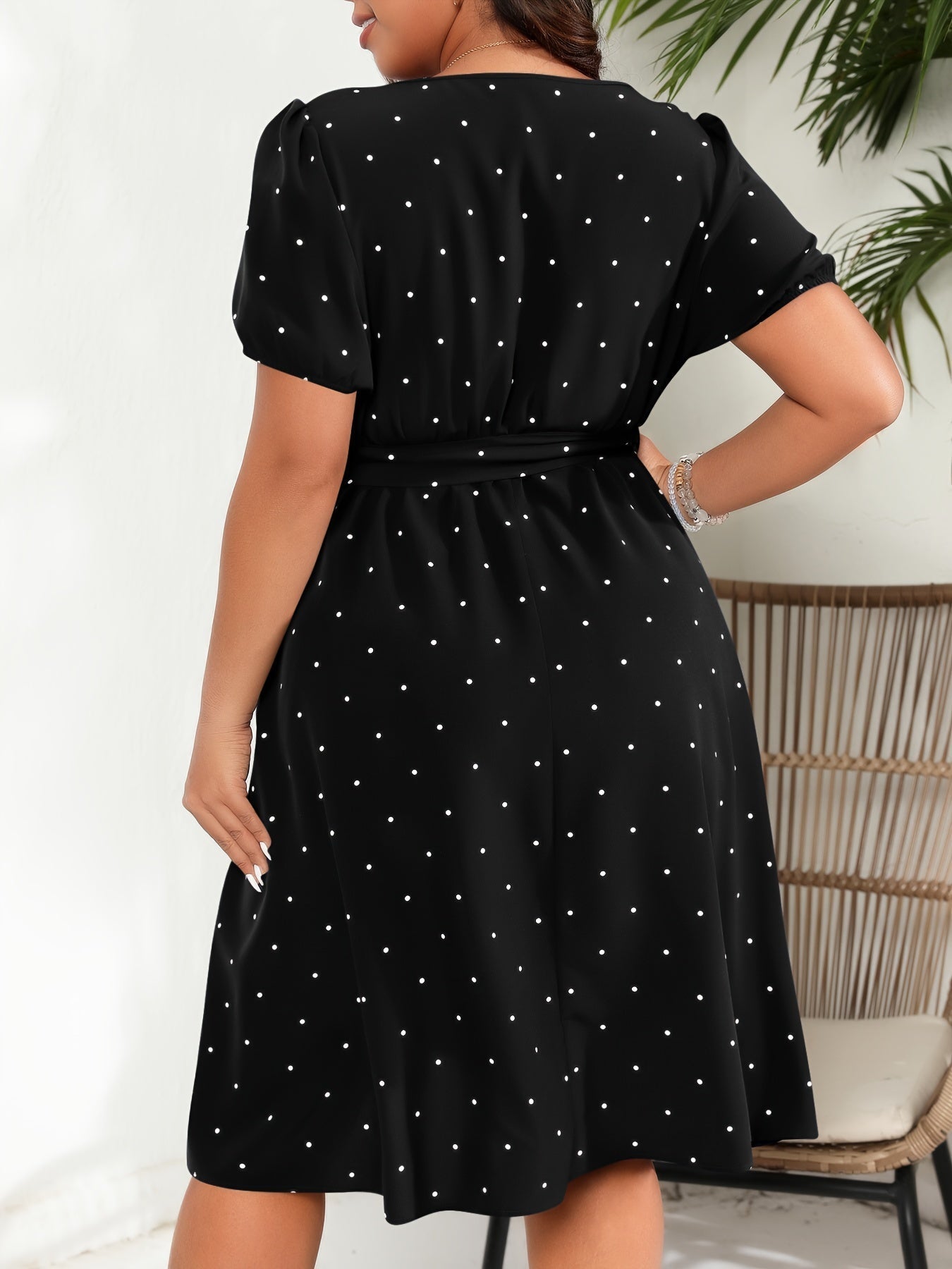 Maya | Chic Plus Size Polka Dot Print Dress