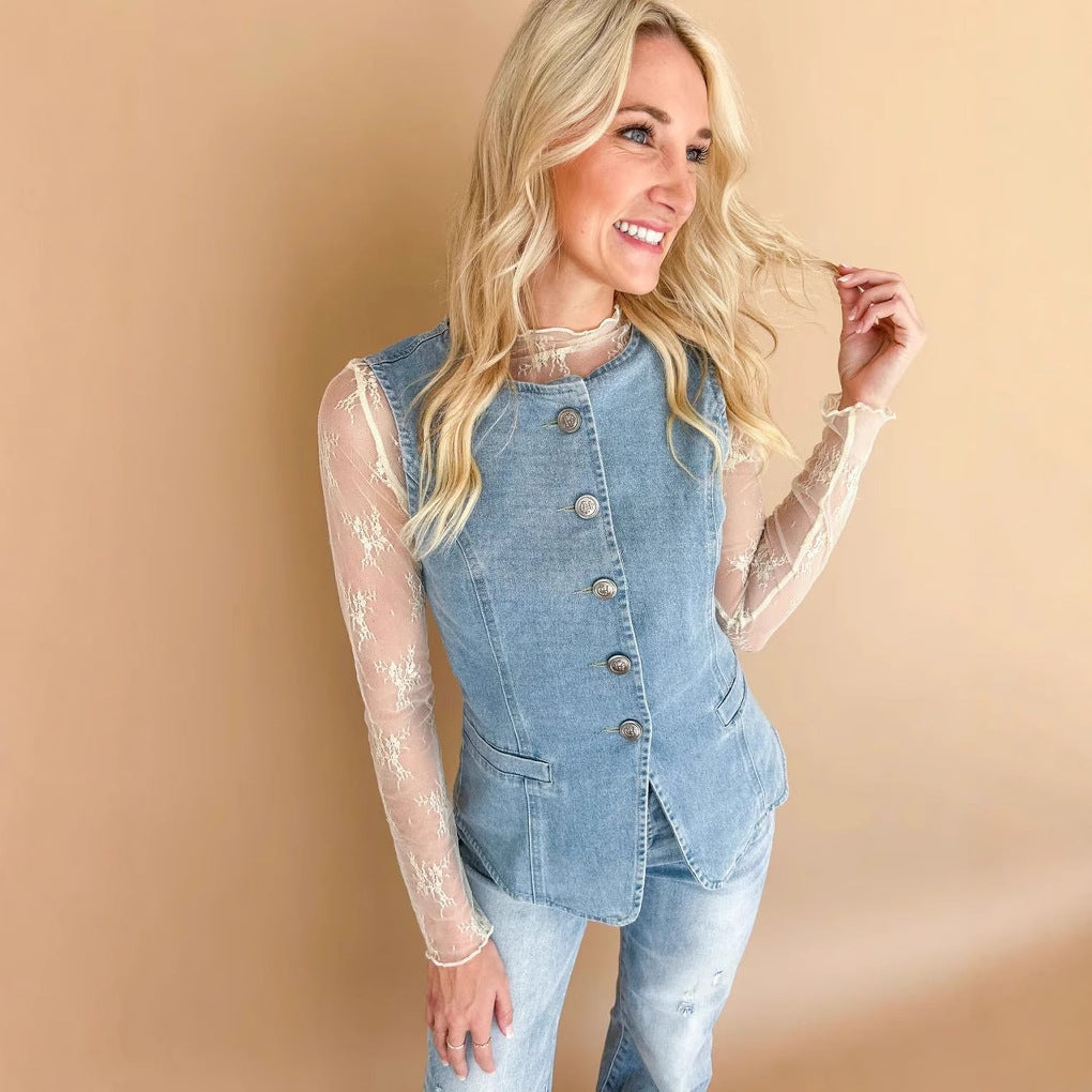 Denim Vest - Versatile Design