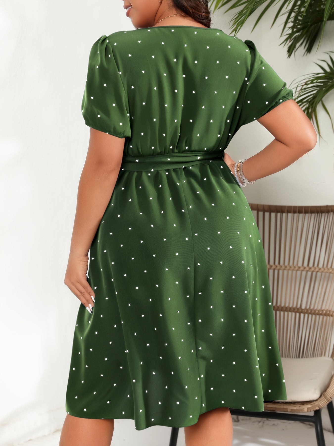 Maya | Chic Plus Size Polka Dot Print Dress