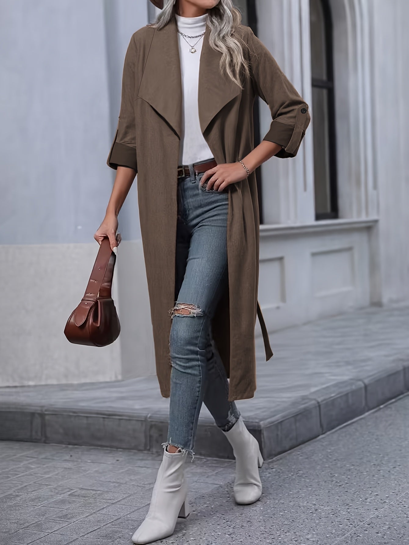 Bella | Stylish Vintage Brown Trench Coat