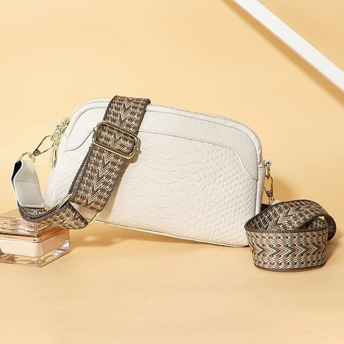 Olivia Elegant Allure | Croc-Pattern Mini Crossbody Bag