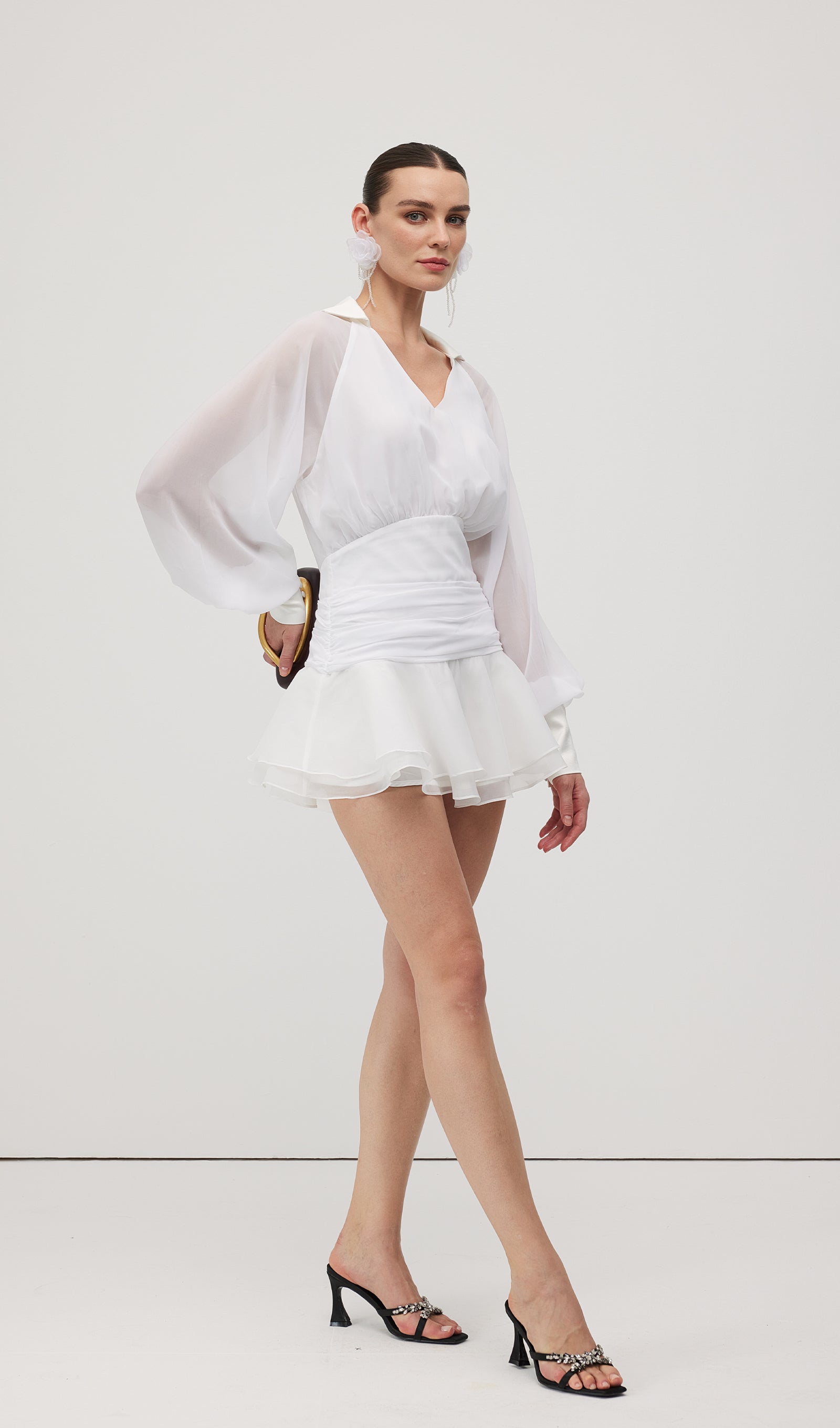 Bella Lantern Sleeve Mini Dress