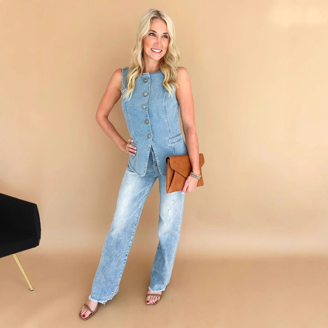 Denim Vest - Versatile Design