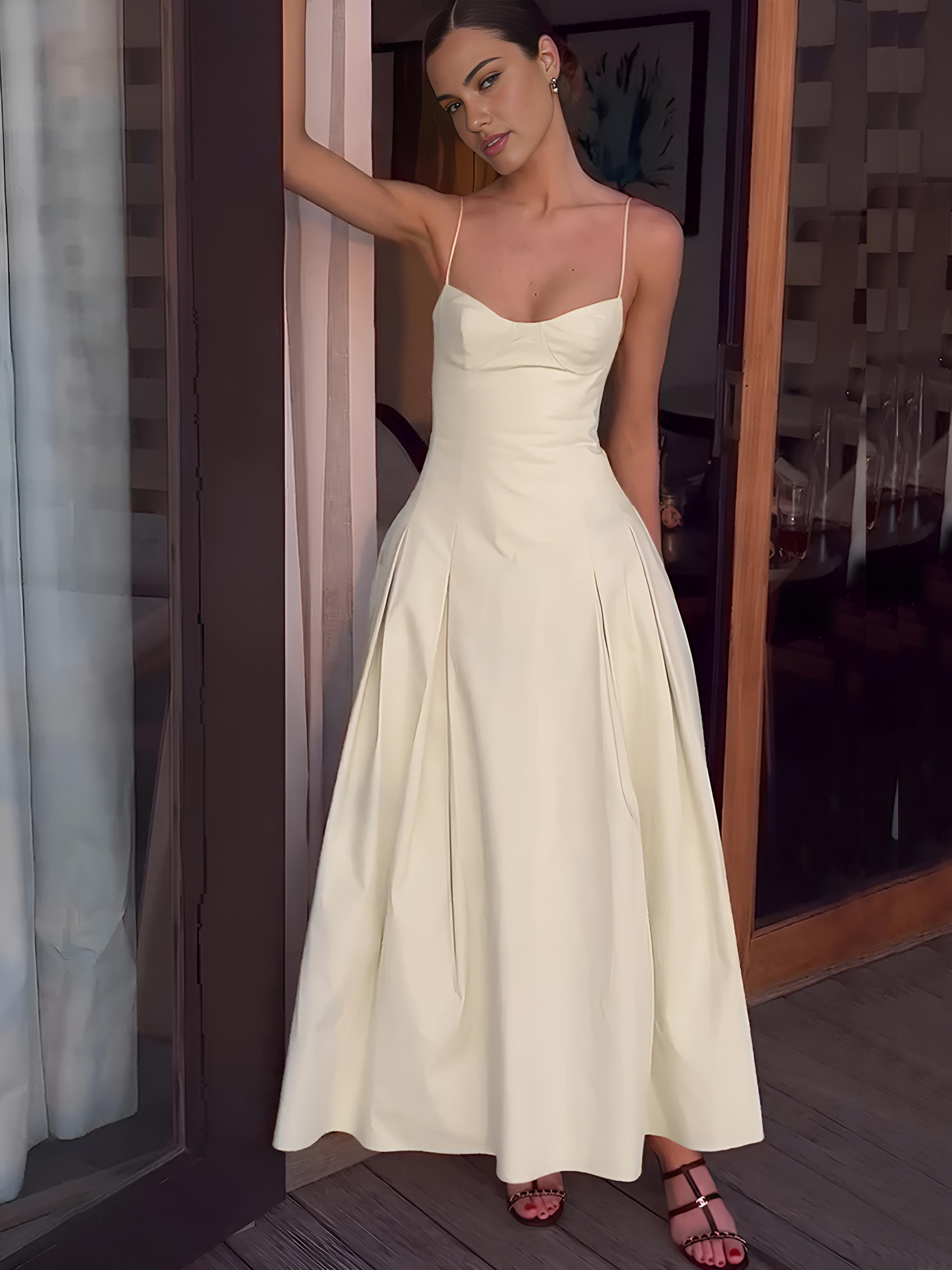 Athena Pleated Cami Long Dress