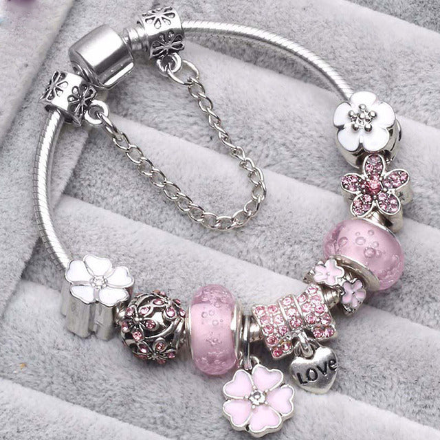 Vintage Rose Silver Bracelets
