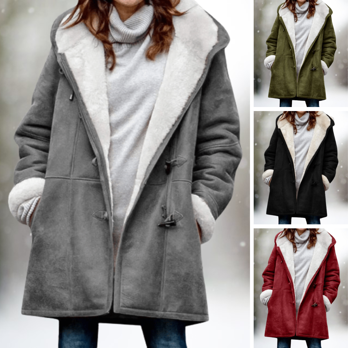 Melia - Premium Suede Fleece Hooded Jacket