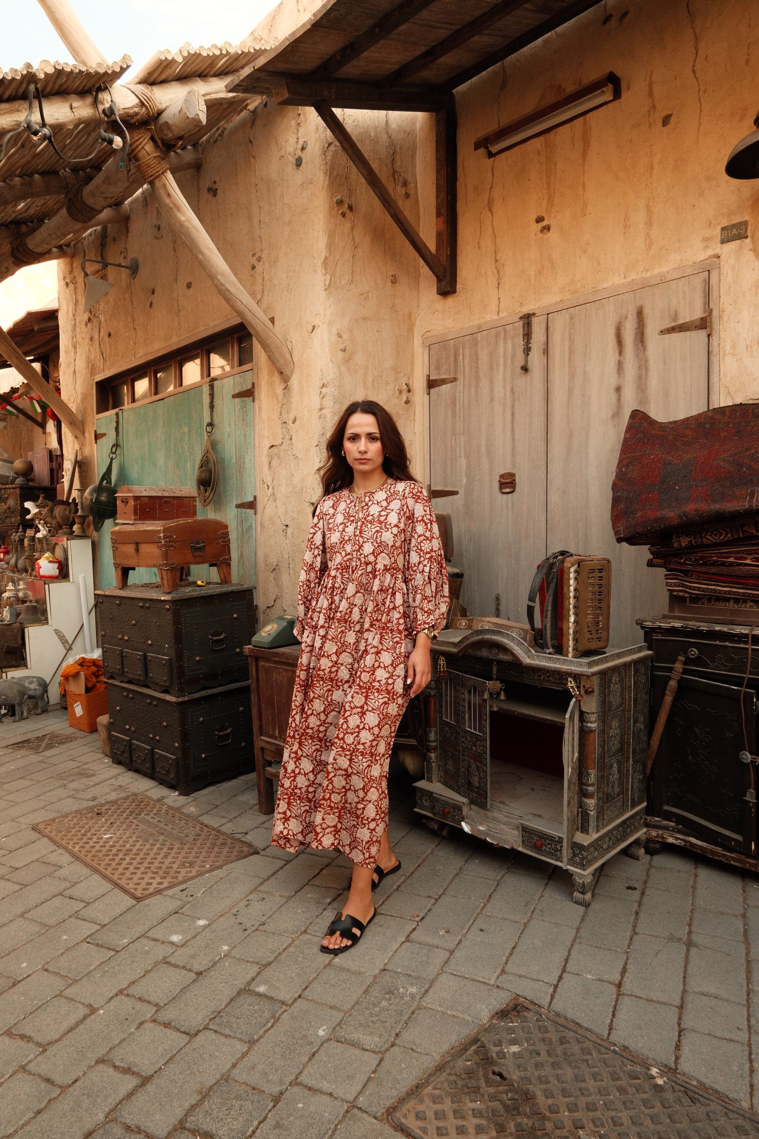 Arabella Midi Dress Caramel