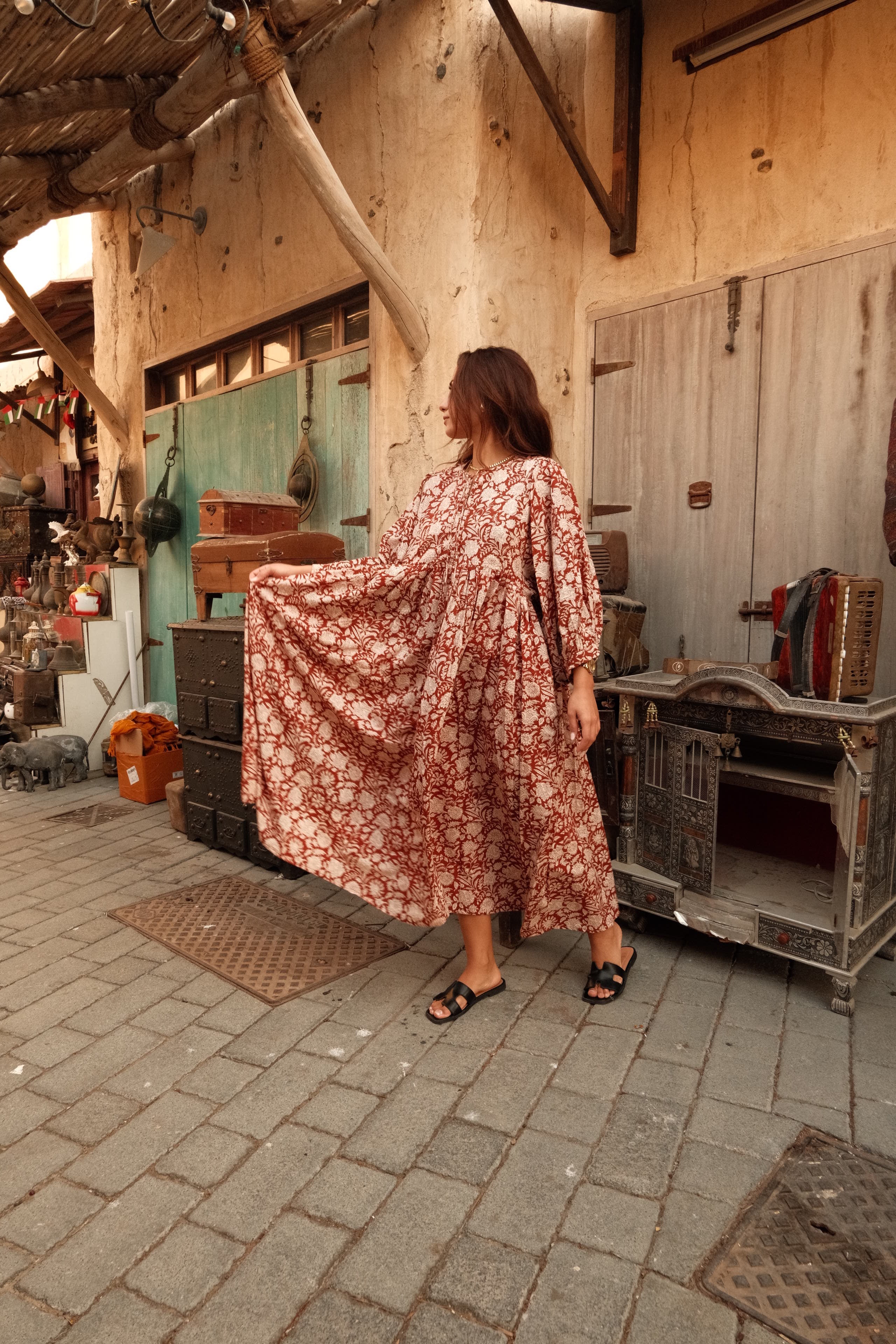 Arabella Midi Dress Caramel