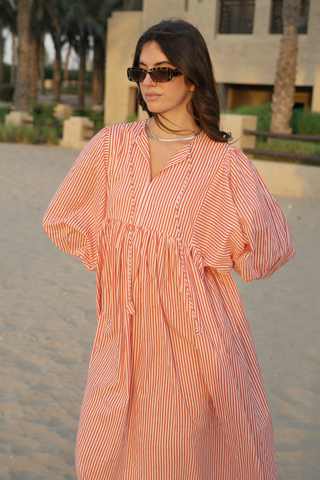 Helena Midi Dress - Apricot Blush
