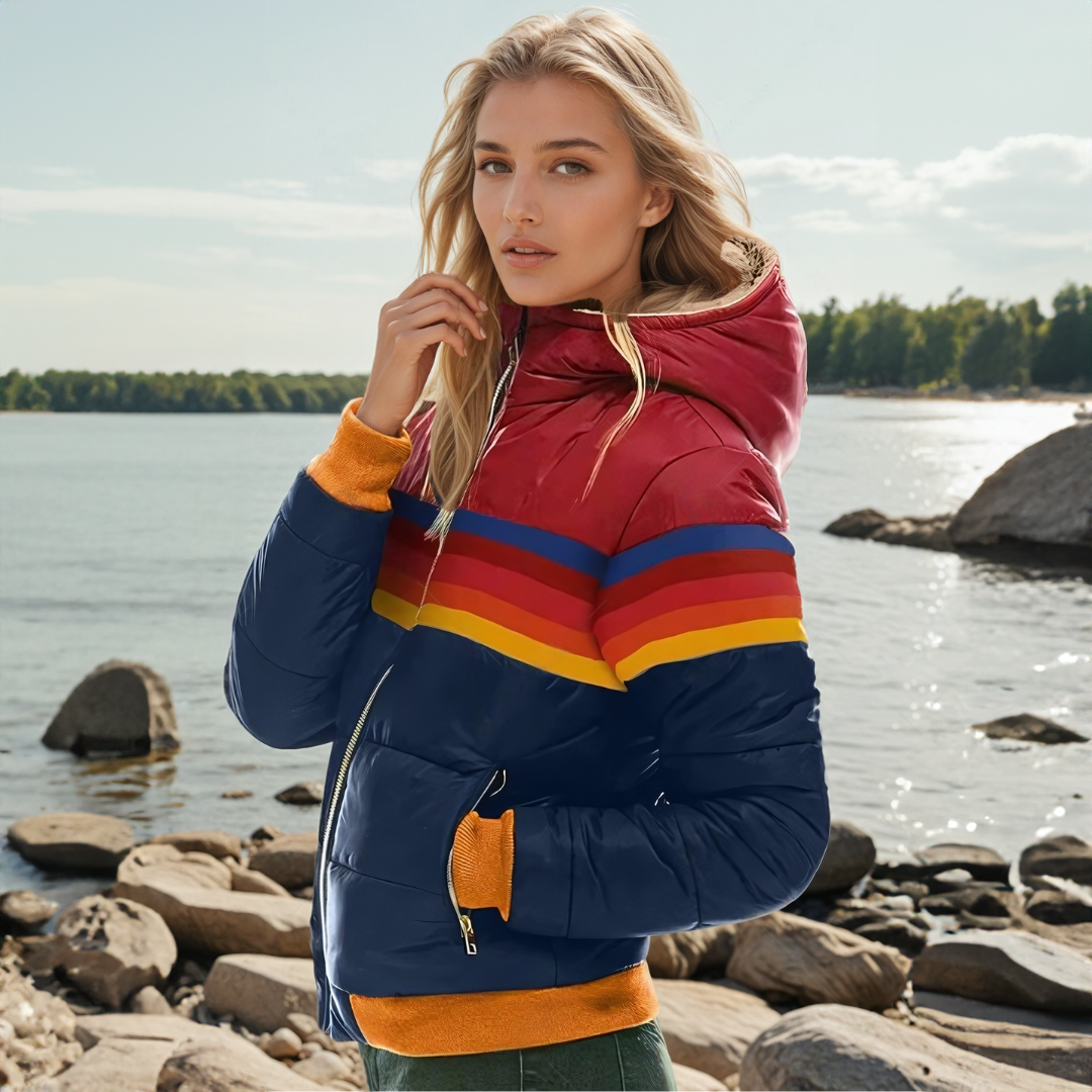 Cascade - Retro Stylish Parka with Fur Hood
