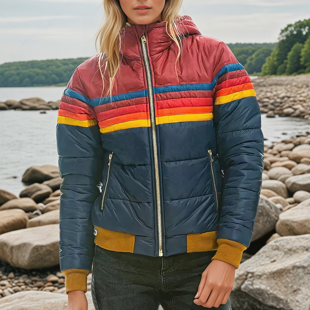 Cascade - Retro Stylish Parka with Fur Hood