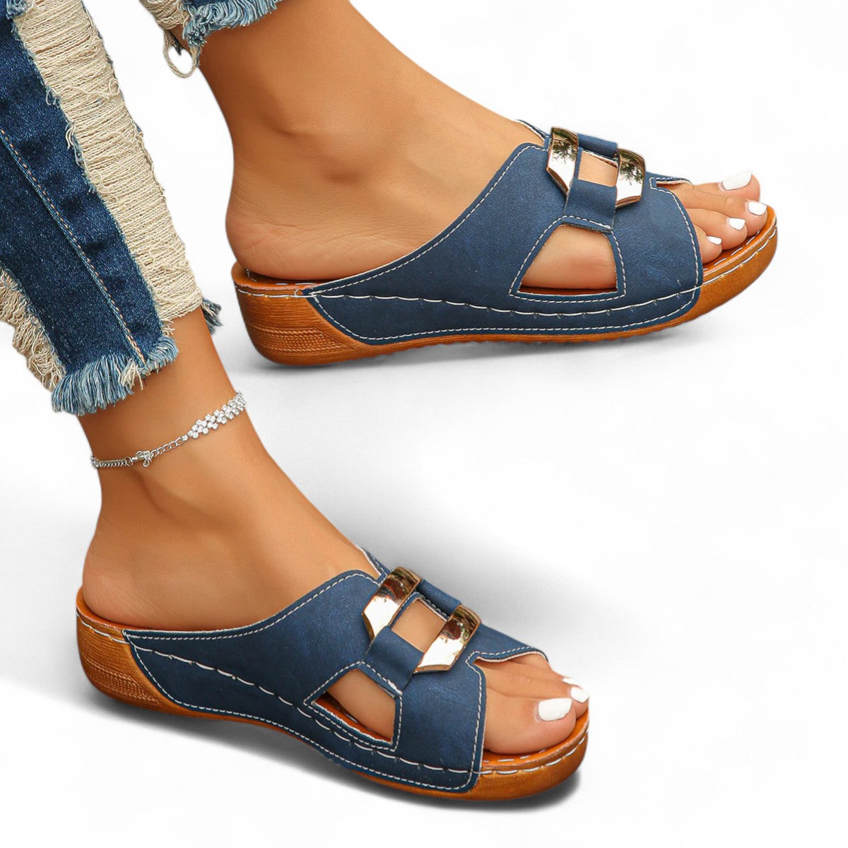 Capri Buckle Slide Sandals