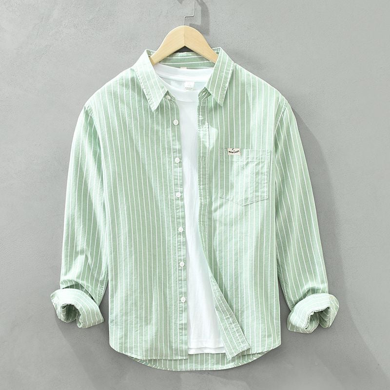 Leigh | Striped Cotton Button-Up Shirt