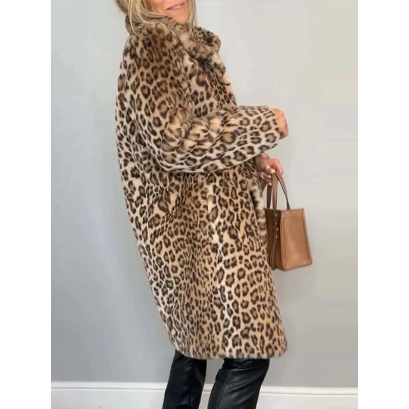 Reinna - Elegant Stylish Leopard Print Coat
