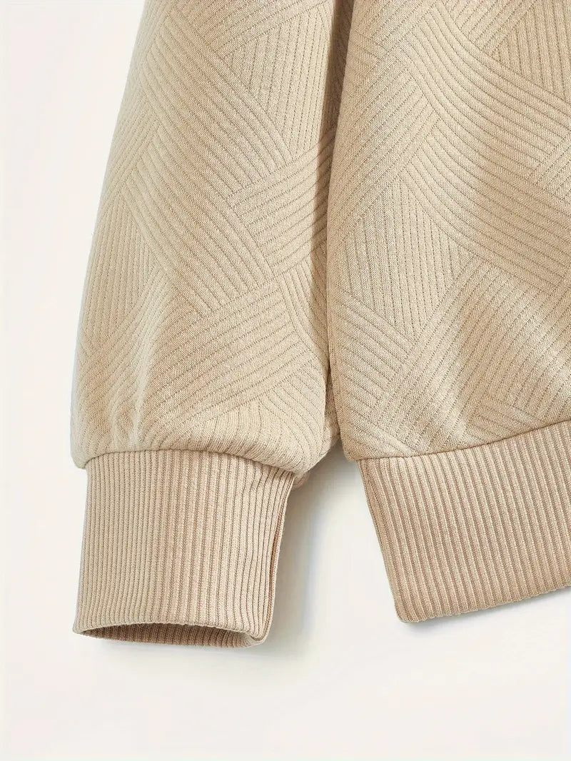 James - Vintage Geometric Design Sweater With Zipper