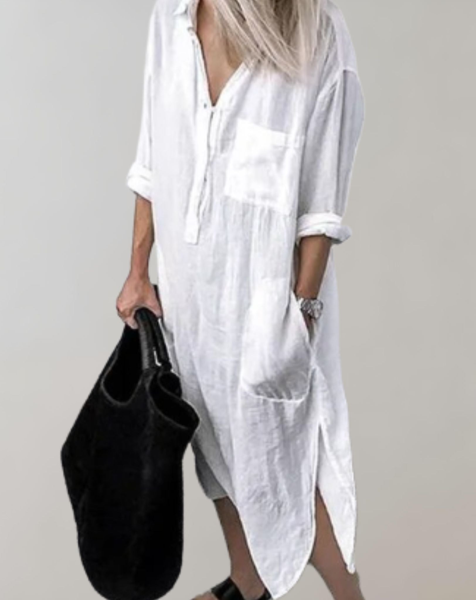 Amaya - Tunic with Long Sleeves and Side Pockets