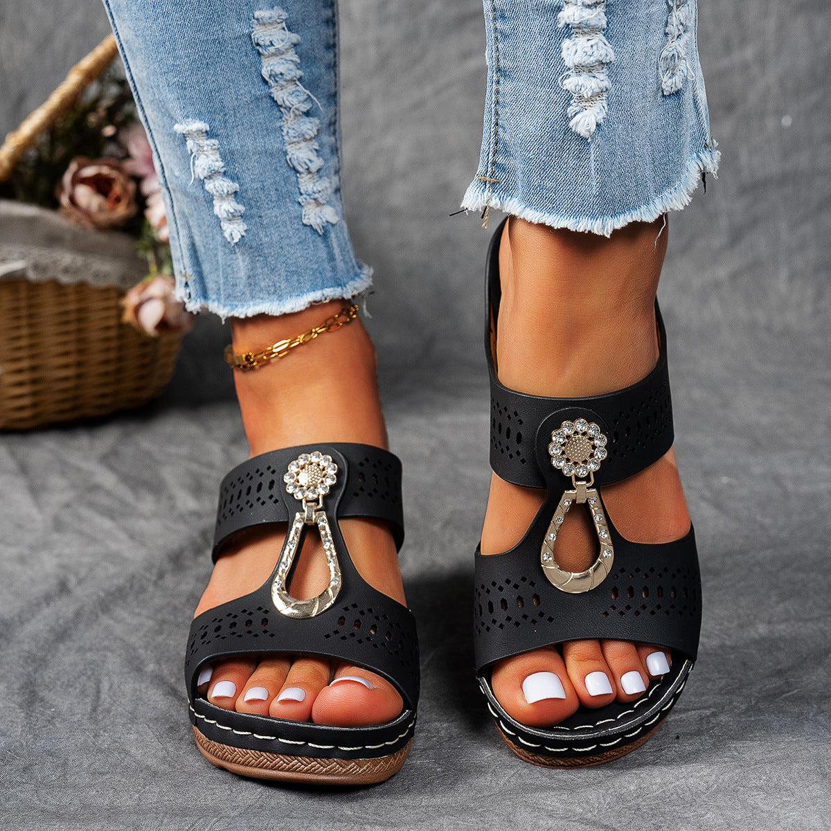 Rhinestones Heel Sandals